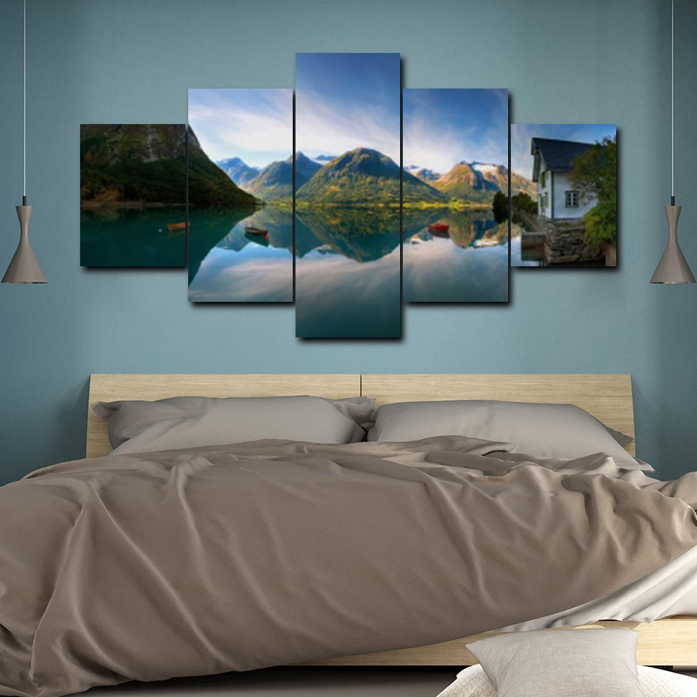 Абстрактная 5 Панель Холст с природными пейзажами креативная настенная работа