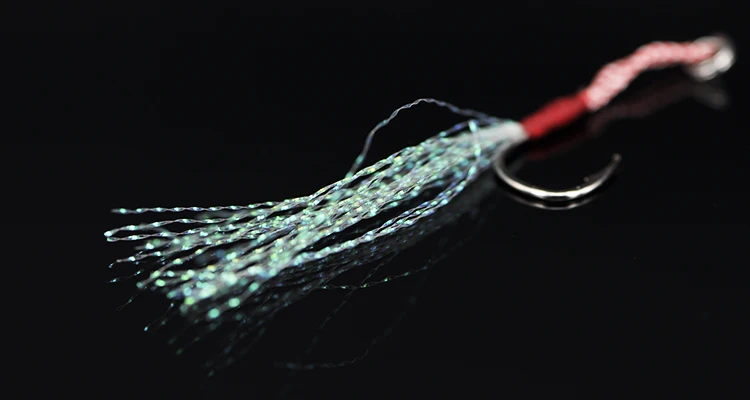 

Freshwater Fishing Single Jigbait Hook Long Cast Spoon Lures Fishhook Feather Barbed Hooks 5 Pieces Bag Size 13#