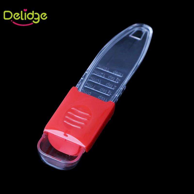Delidge 1 шт. Регулируемая мерная ложка пластиковая красная прозрачная 5 выпускная