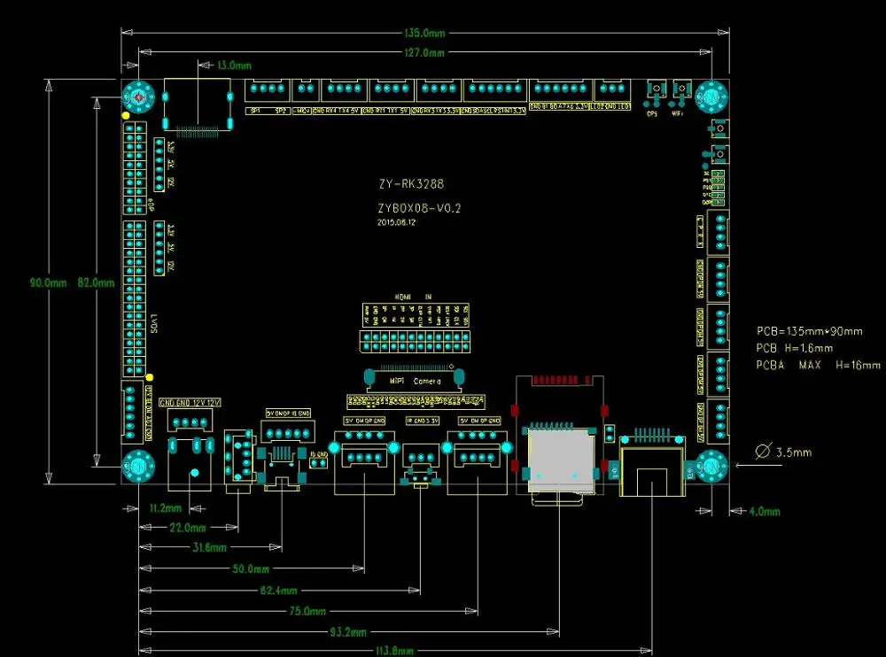 RK3288 Android коробка для ir сенсорной рамы и фольги промышленная плата андроида android