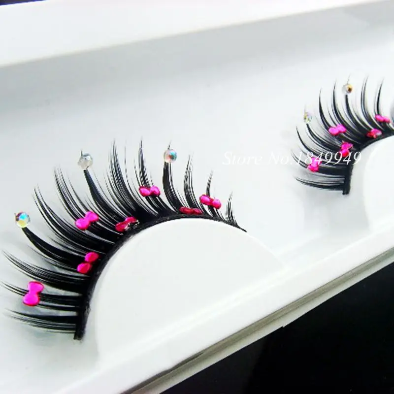 Горячая 1 коробка пара упаковка преувеличенные накладные ресницы Стразы милый