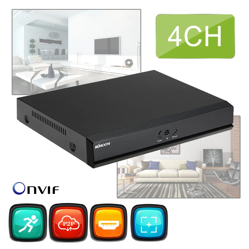 KKMOON Мини HD CCTV NVR 4CH видео Регистраторы H.264 облачная сеть система видеонаблюдения