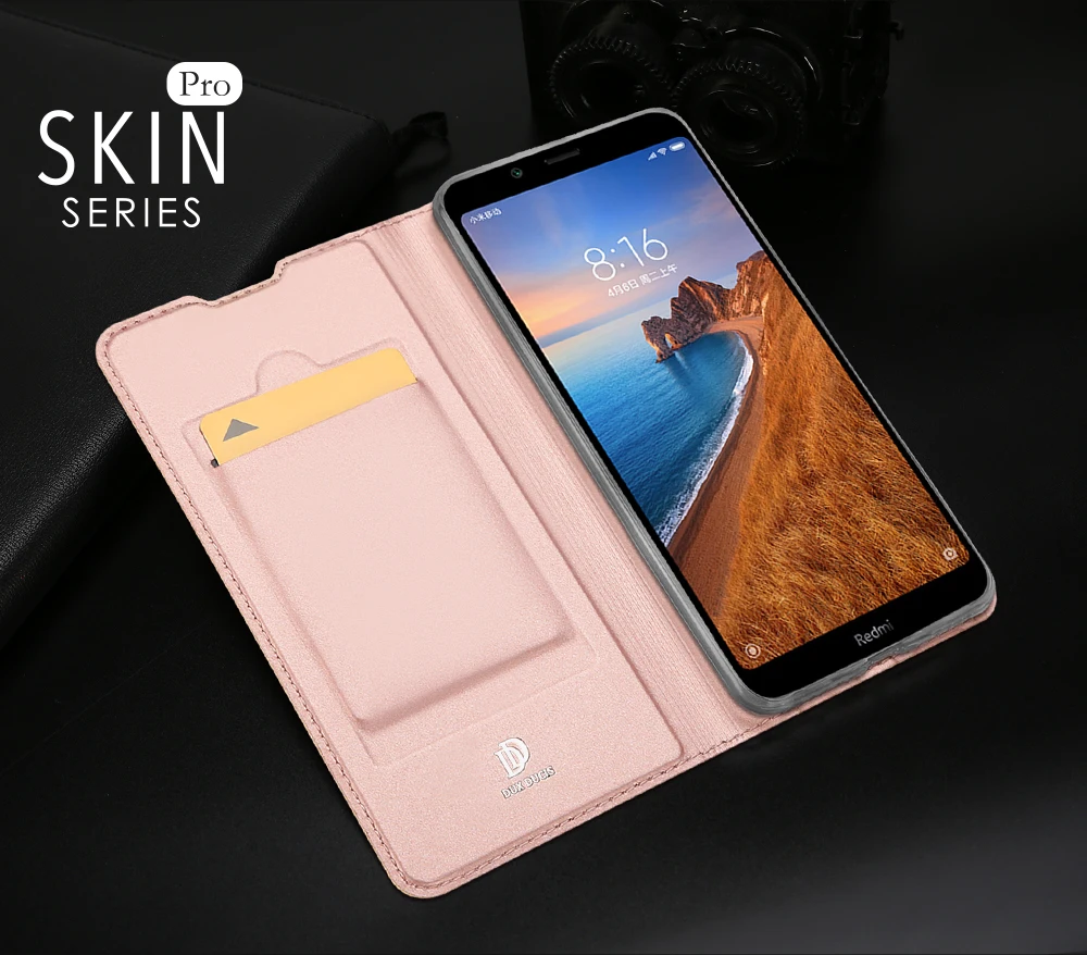 Чехол-книжка для Xiaomi Redmi 7A с отделением для карт, чехол-кошелек с подставкой из искусственной кожи и ТПУ, Мягкий бампер, защитный чехол для мобильного телефона