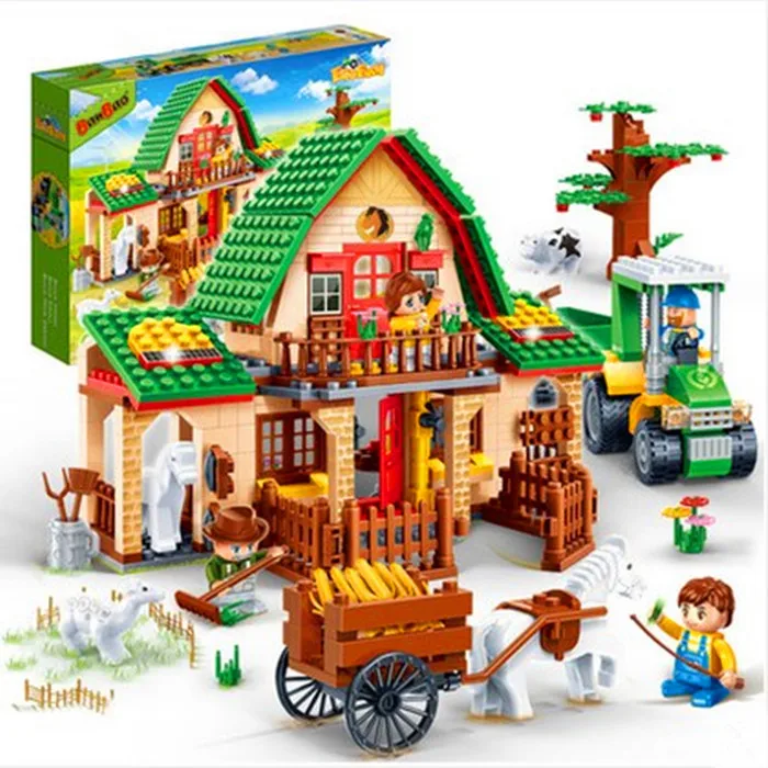 Banbao Модель Строительство комплекты Совместимость с LEGO City Happy Farm 841 3D блоки
