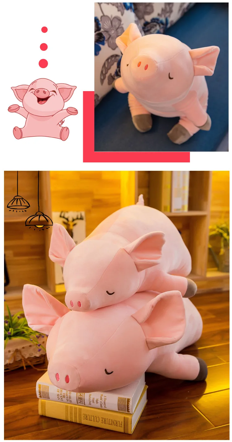 Мягкие игрушки-подушки с рисунком поросенка Kawaii Baby, Спящая кукла из хлопка, мягкие и плюшевые игрушки для девочек