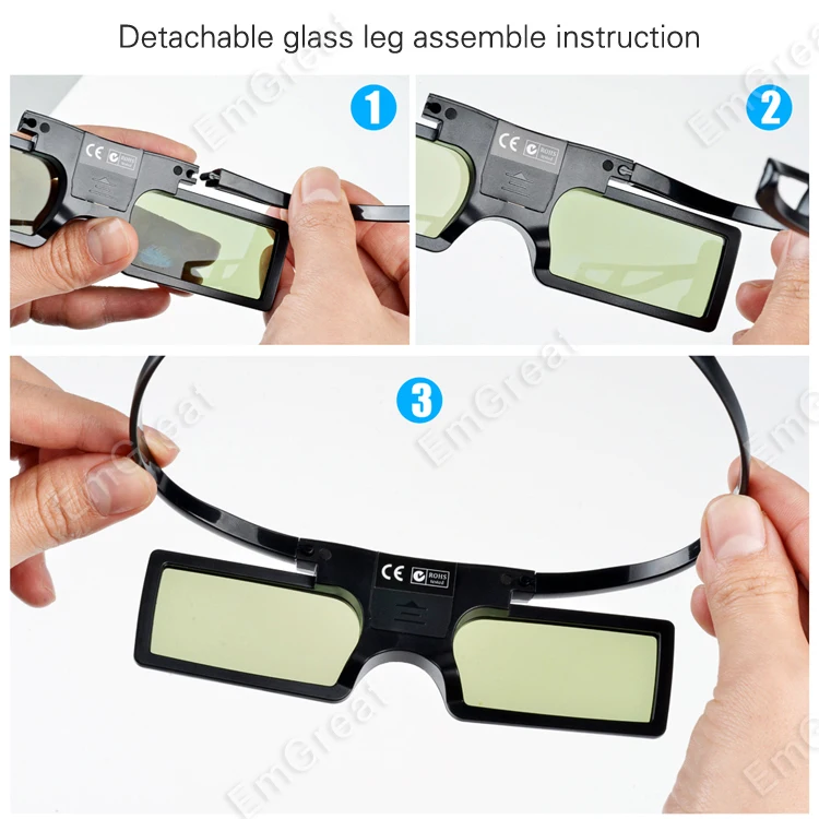 2 шт./лот G15 DLP Link 3D очки с активным оптическим затвором для Optoma Sharp LG Dell Acer BenQ Vivitek link