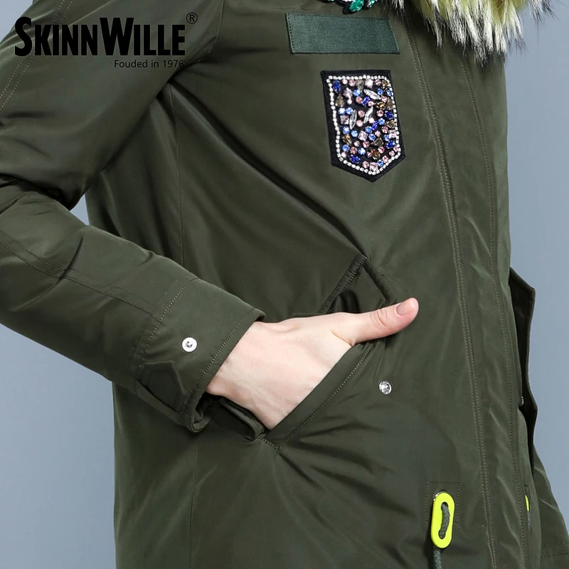 SKINNWILLE 2017 пуховик зимний женский пальто новый бренд одежды Зимняя Одежда Модный