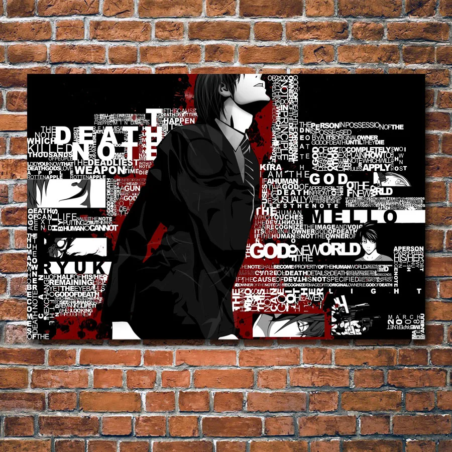 Аниме тетрадь смерти Wall Art Холст для изготовления репродукций и копий тканевый