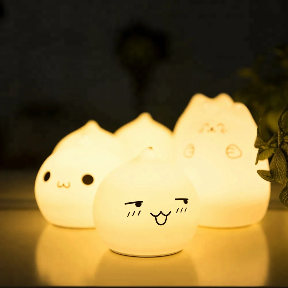 Lampe enfant chambre chevet ночник для детей милый кот меняющий цвет в воде игрушки