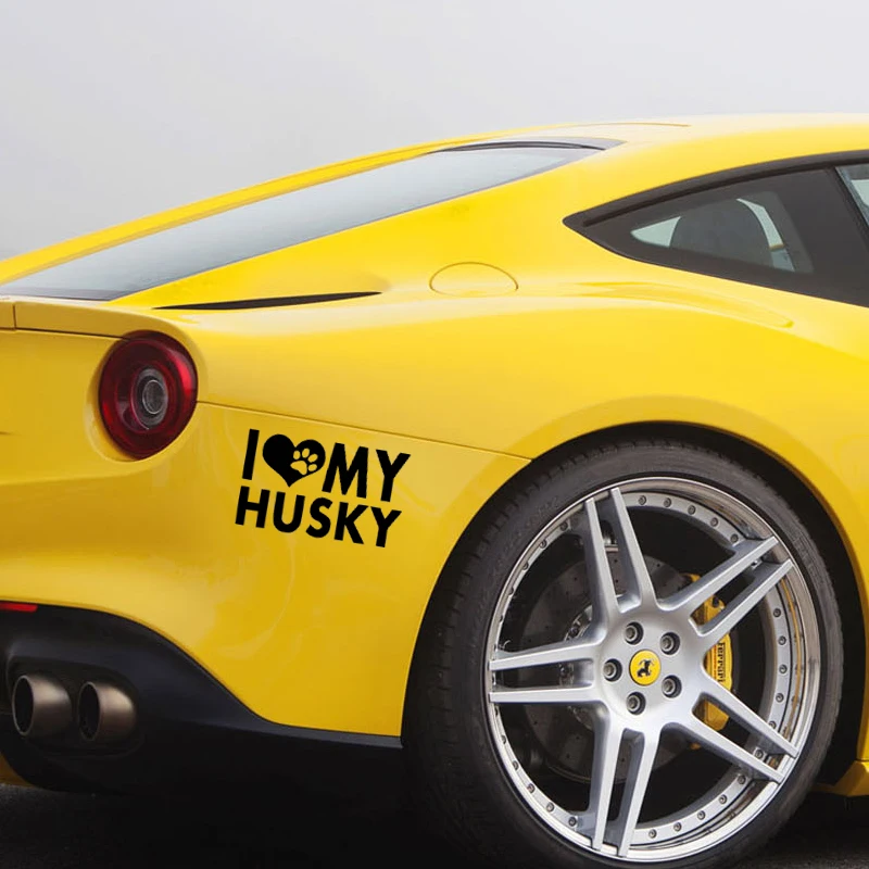 Наклейка в виде сердца и собаки | Автомобили мотоциклы