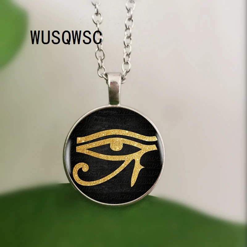WUSQWSC древний Египетский Глаз Хоруса глаз РА Символ Кулон стекло колье эффектное