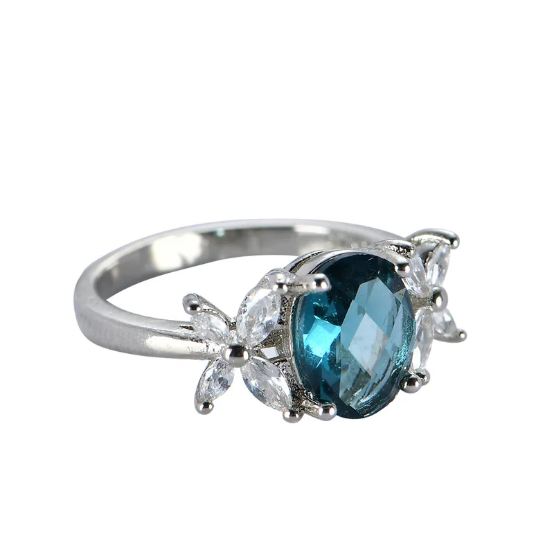 

2019 New Fine Green Stone Butterfly Rings for European And American Women Birthday Party Ring Accessories Wholesale Jewelry
