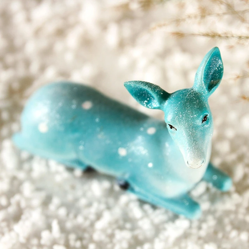 American Village Deer Home Decoration Accessories Modern Blue Resin Decoracion Hogar Creative Crafts Animal Cervo Ornaments | Дом и сад