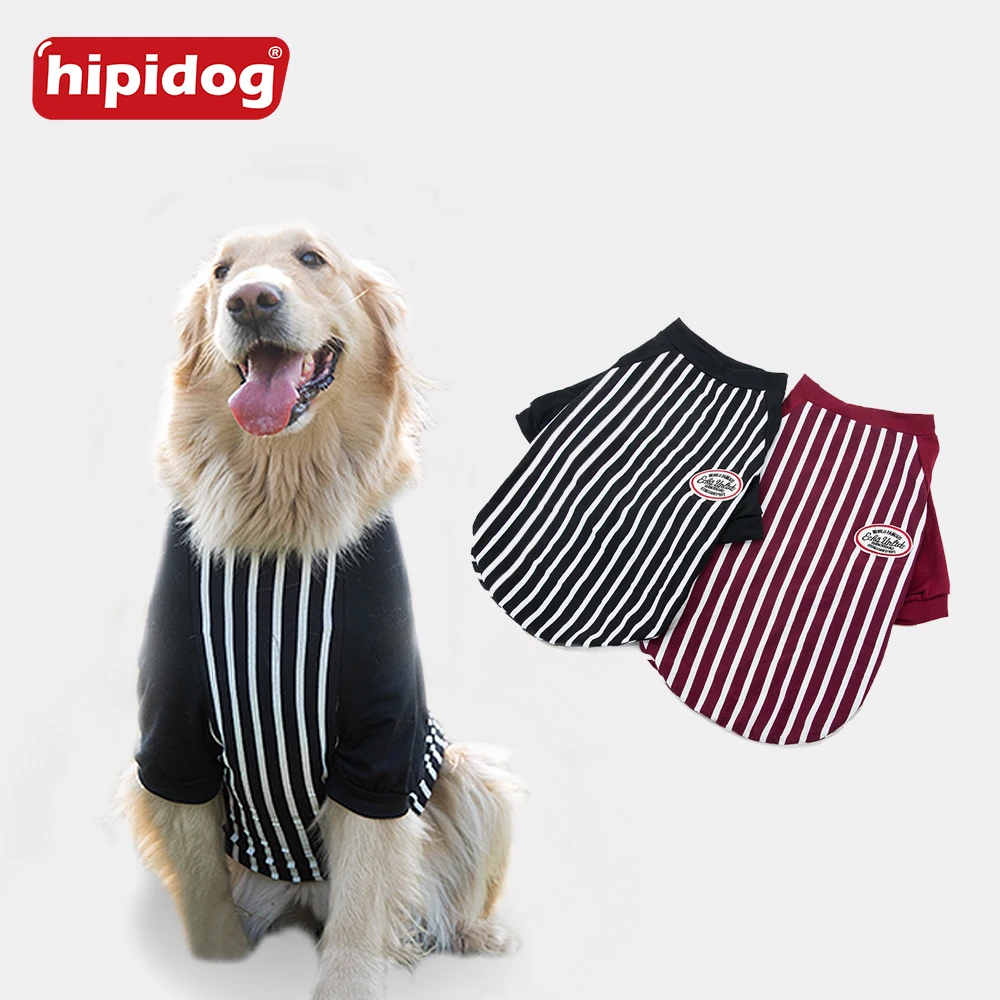 Hipidog большая собака Полосатое пальто толстовки классический красный черный