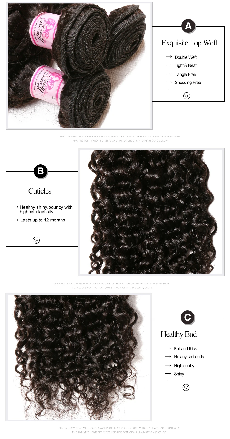 Beauty forever бразильские кудри плетение пучки Remy человеческих волос Ткачество натуральный цвет 8-26 дюймов