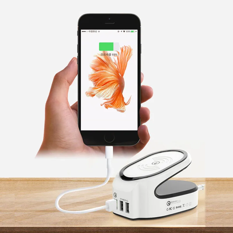 QI Univelsal быстро Беспроводной/зарядка через usb Беспроводной Зарядное устройство/Quick