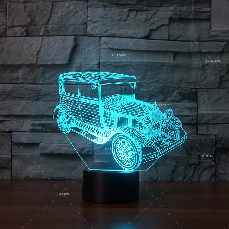 Автомобиль наркомании 3D автомобиля дизайн Ночные огни 7 Изменение цвета лампа