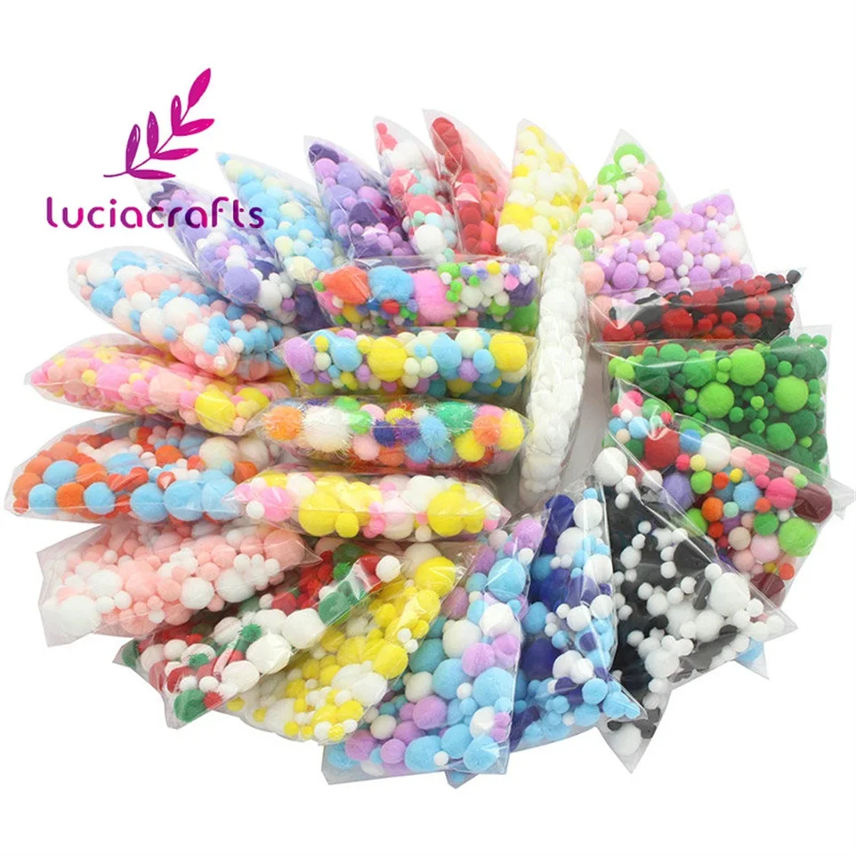 Lucia crafts 20 г разные помпоны смешанные цвета мягкие помпоны DIY ручной работы детские игрушки аксессуары для шитья J0601