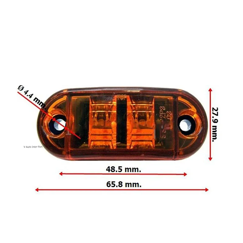 10 шт. желтый светильник прицеп задние фонари 12V 24V желтый прицеп для грузовика светильник Светодиодный Маркер габаритный фонарь 20 шт. винты