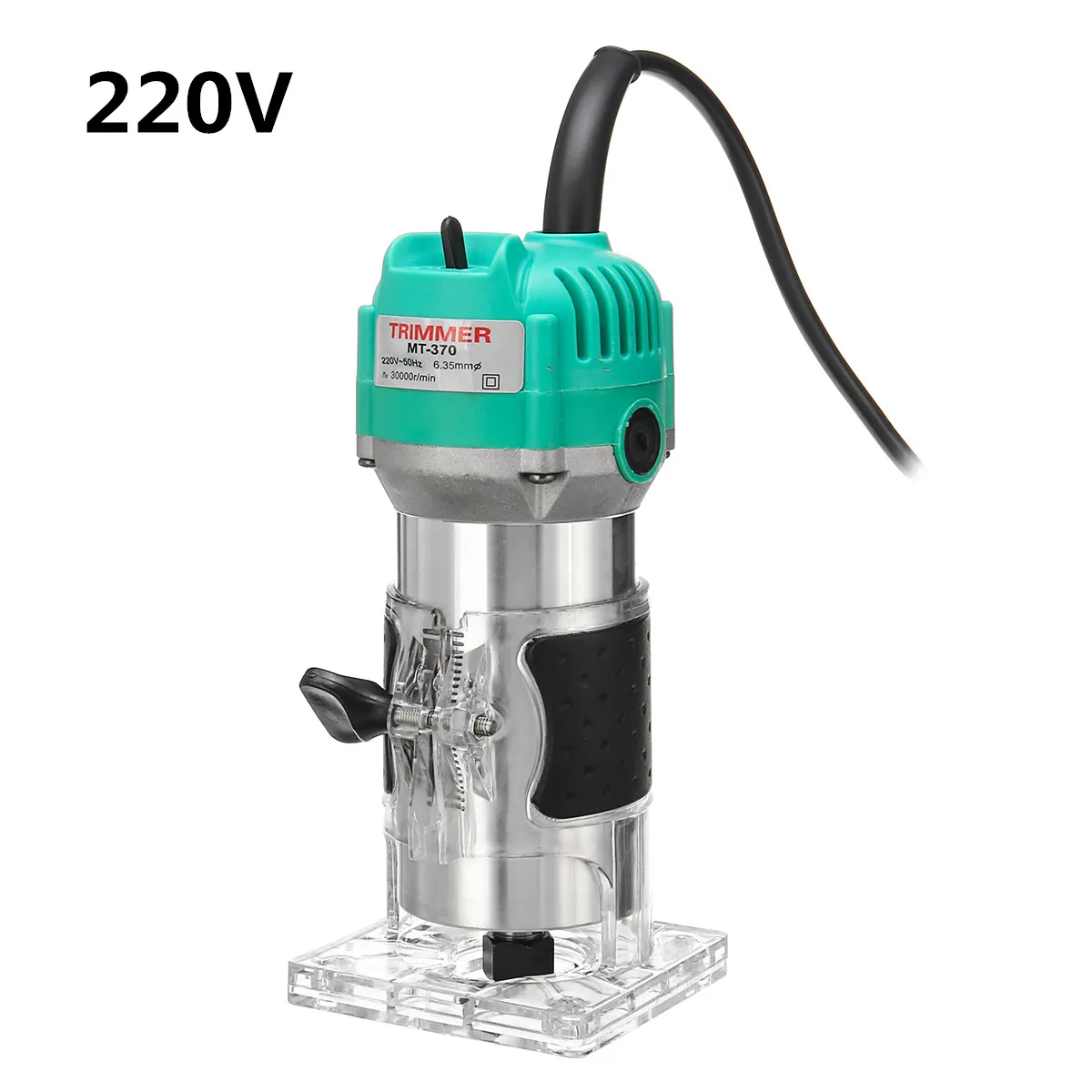 220V 2200 Вт 1/4 дюймов пилы для резки ламината древесины маршрутизатор 30000RMP ручной электрический триммер для деревообработки инструмент с кабелем 60 дюймов - Цвет: 220V