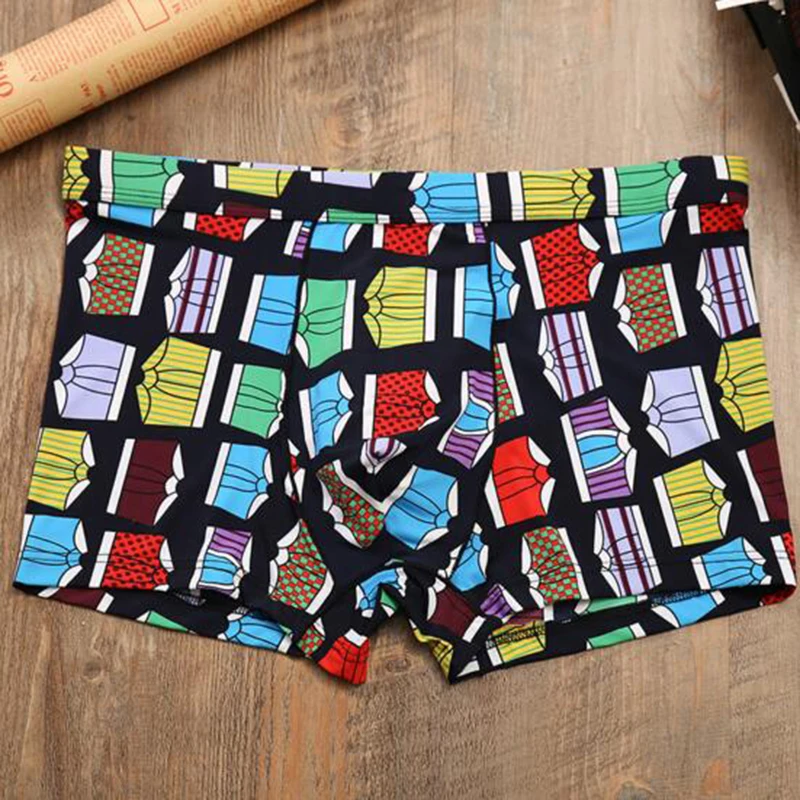 Разные цвета в стиле панк мужской Трусики для женщин льда шелка печатных Для