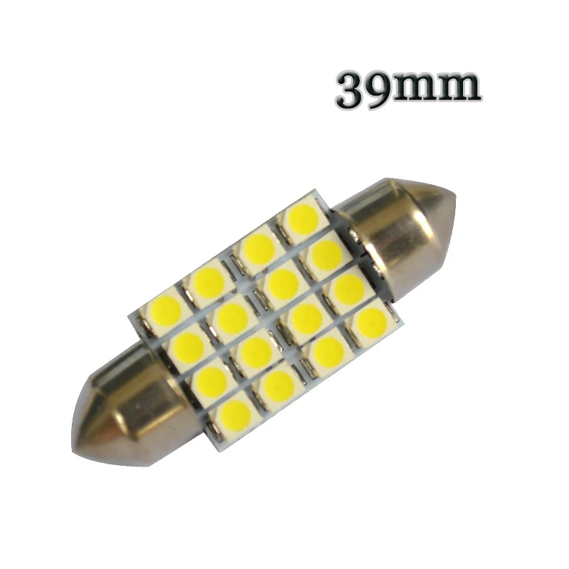 100 шт. 24 В СВЕТОДИОДНЫЙ грузовик C5W 31 36 39 41 мм Festoon 16 SMD 1210 3528 Светодиодный светильник