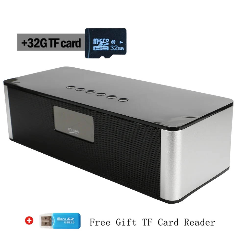 Black plus 32G TF Dbigness Bluetooth динамик беспроводной портативный светодиодный с дисплеем поддержка UBS TF FM AUX MP3 стерео динамик для iPhone samsung Xiaomi - Цвет: Black plus 32G TF