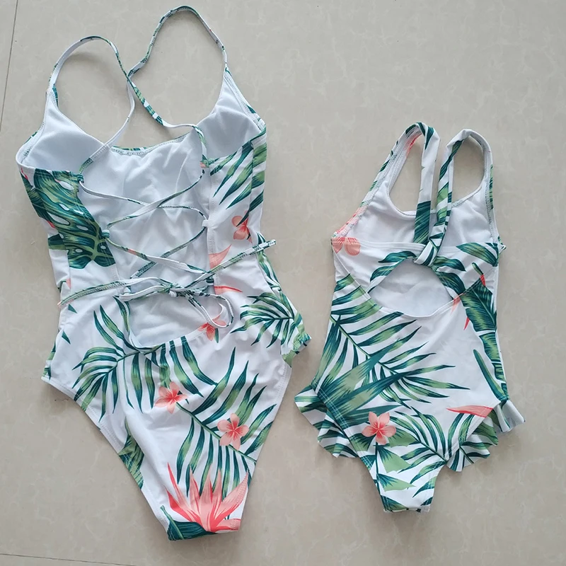 2019 г. Новая летняя сдельная пляжная одежда купальник Семейные одинаковые