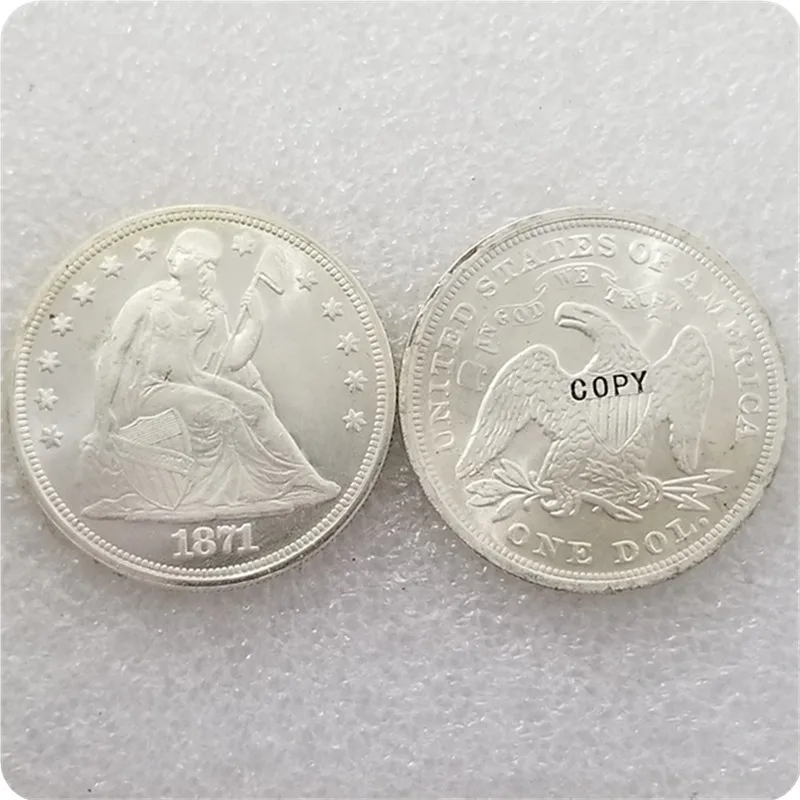 UNC silver USA 1870-1873 &quotSeated Liberty&quot 1 фотогалерея копия искусственных монет | Дом и сад