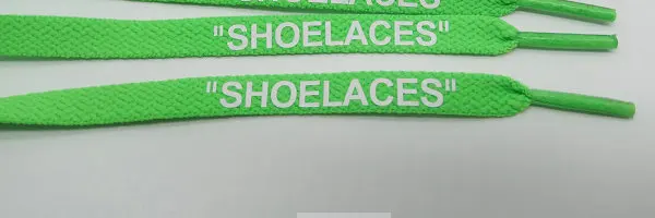 green shoelace-white Стиль vieruodis печать "шнурки" черный белый оранжевый зеленый OW подписанный AJ шнурки для обуви - Цвет: green shoelace-white