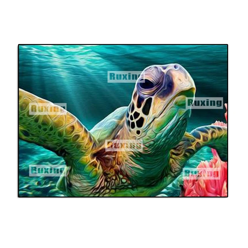 

DIY Diamond Painting Sea turtles Cross Stitch Kits Diamond Mosaic Crystal Diamond Embroidery Patterns Rhinestones Home decor