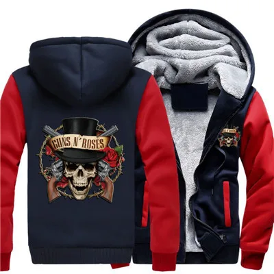 Толстовки с принтом guns N Roses мужские/wo мужские утепленные флисовые толстовки теплые мужские куртки повседневные толстовки на молнии зимние пальто для косплея