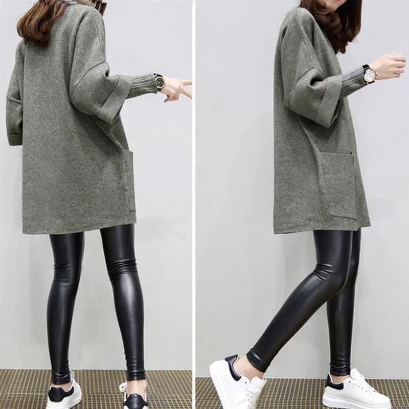 HOT Women Fake Two Pieces Sweatershirt Winter Autumn Thick Tops Loose Pullover Plus Size 19ING | Женская одежда