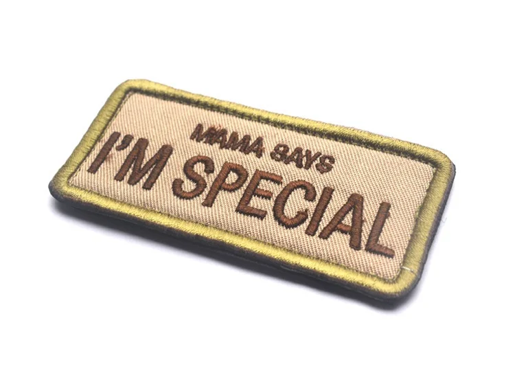 MAMA SAYS I'm SPECIAL Funny Words saching Tactical Embroider Hook/Lp Morale Patch