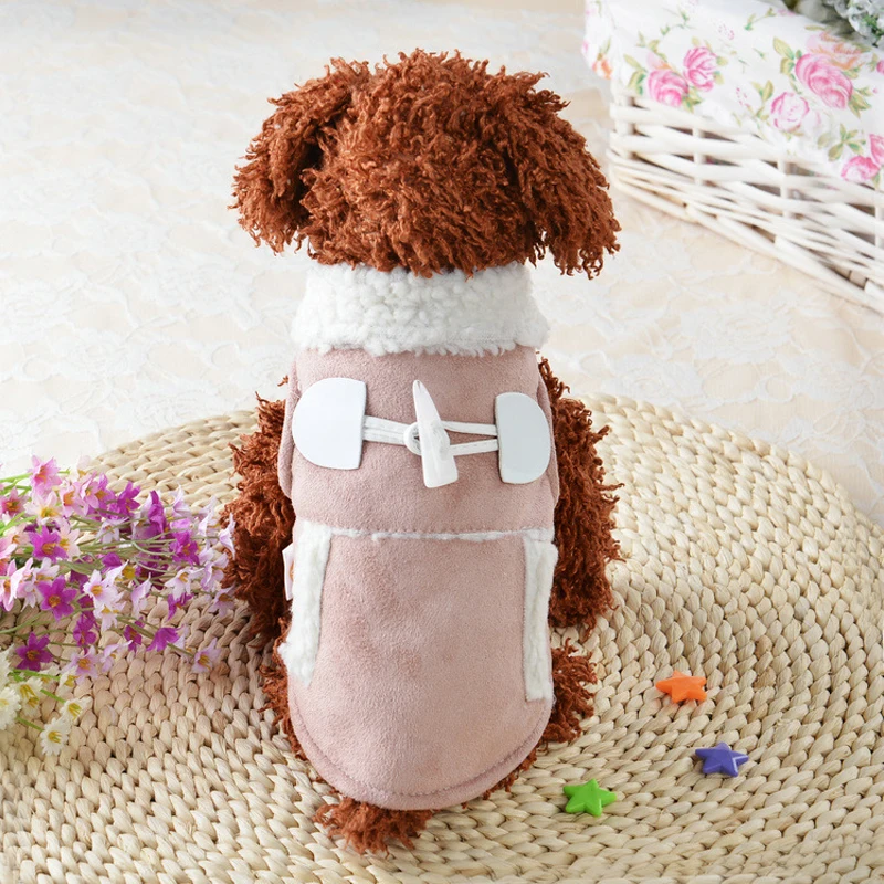 Pet Clothes Winter Jackets Suit Warm Fleece Vest Velet Small Dog Motorcycle Waistcoat Coat Clothing Coats NEW Supplies | Дом и сад
