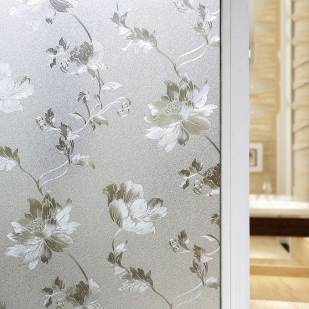 light grey Качественная самоклеящаяся декоративная матовая пленка для стекол ПВХ 100X45 см уличная витражная Пленка Наклейки на окна для дома ванной комнаты - Цвет: light grey