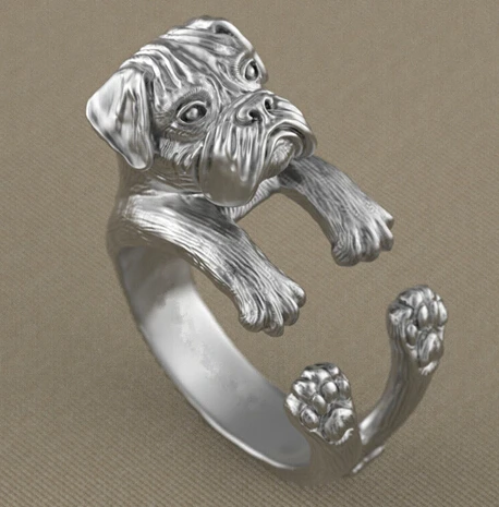 Кольцо боксерское регулируемое в стиле ретро 12 шт./лот|dog ring jewelry|ring jewelryboxer dog |
