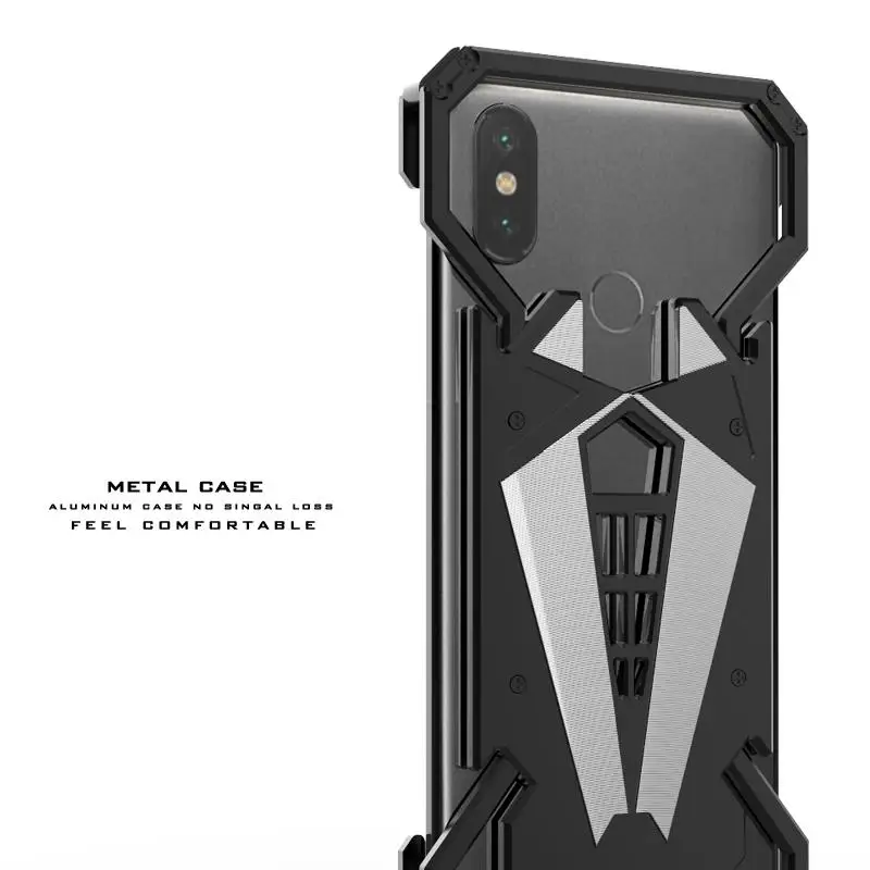 Металлический Чехол Super Hero для Xiaomi mi 9 8 Se Lite mi 6x 5x 5S Plus 6 5 Red mi Note 4x чехол с кольцом-пауком для телефона - Цвет: Черный