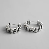 4mm wide 100 925 sterling silver jewelry twist chain round circle drop earrings for women gift oorbellen