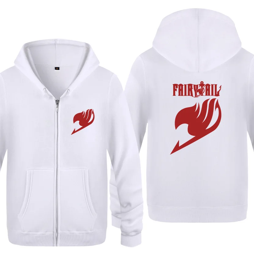 Fairy Tail толстовки с принтом для мужчин в стиле аниме на флисе длинными рукавами