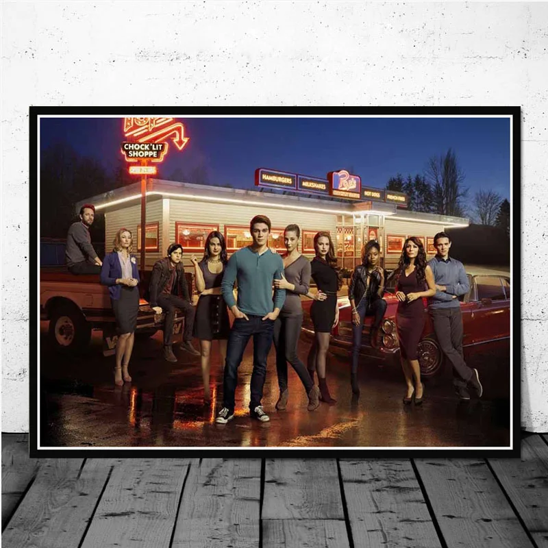 Художественная живопись ривердейл Сезон 3 горячие сериалы шоу поп-Фильм аниме постер и принты настенные картины для гостиной домашний декор - Цвет: Черный