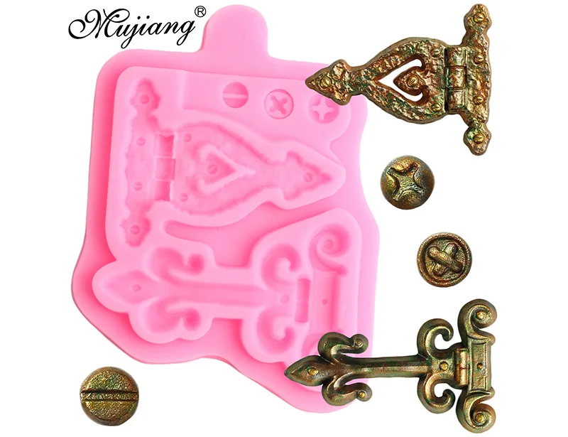 Vintage Hinge Screw Silicone Molds Cupcake Topper Fondant Mold DIY Party Cake Decorating Tools Candy Chocolate Gumpaste Moulds