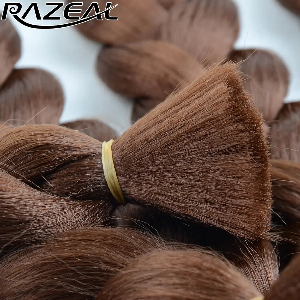 

Razeal 8pcs 18" pure color 100g Synthetic Hair Extension Box Braiding Crochet Braids High Temperature Fiber