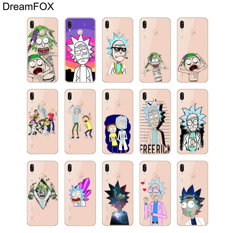 DREAMFOX M283 Rick And Morty Soft TPU Silicone Case Cover For Huawei Honor 6A 6C 6X 7C 7X 8 Lite Pro |