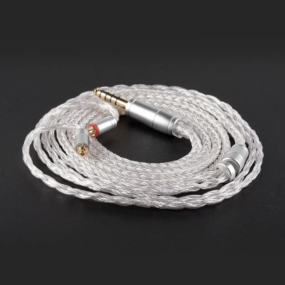 MMCX 4.4mm KBEAR 16 серебряных сердечника кабеля с 2,5/3,5/4,4 кабель для наушников для C10 ZS10 Blon bl-03 zsx ba5 - Цвет: MMCX 4.4mm