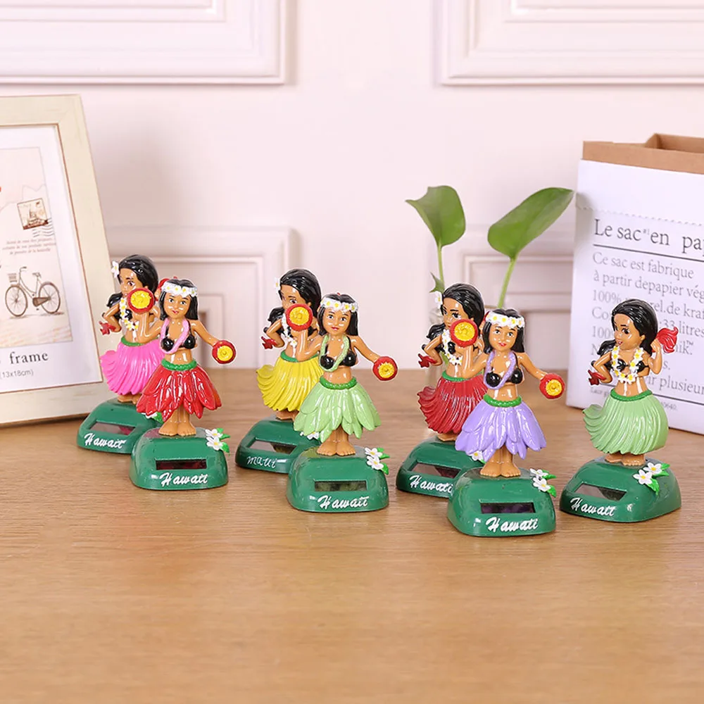 Home Decoration Accessories Ornaments Figurines Miniatures Girl Shaking Head Toy Solar Powered Auto Interior Dashboard Decor|Статуэтки и