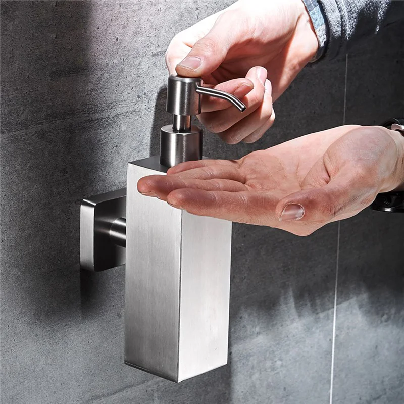 Настенный дозатор жидкого мыла из нержавеющей стали|soap dispenser|liquid soap dispenserbathroom
