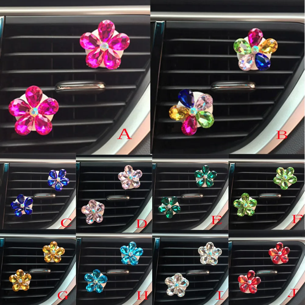 Зажим 2019 автомобильный кристалл цветок выход кондиционера Ароматные Духи клип