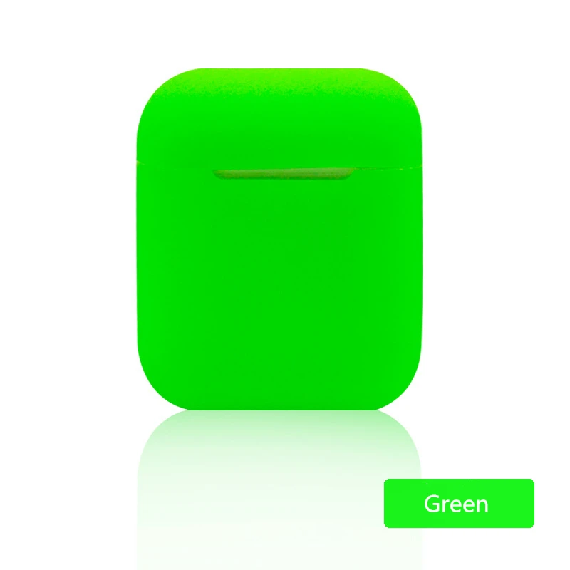 green Чехол для airpods, защита от пыли, аксессуары, силиконовый чехол для iphone airpods, чистый/кожа, TPU, 17 цветов, беспроводные наушники airpods - Цвет: green