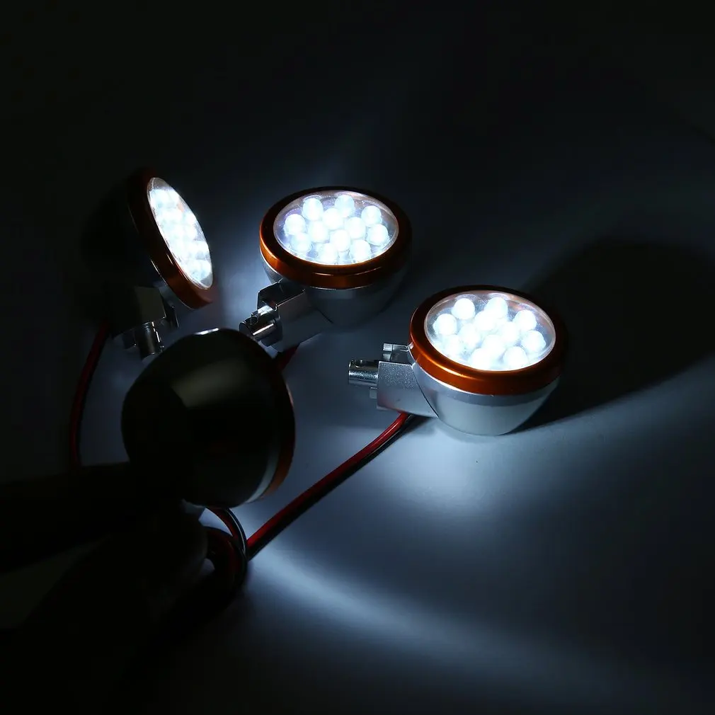 4 светодиодный приемник света комплект Лотос фары металлический корпус для 1/5 HPI BAJA Rovan King мотор 5B RC автозапчасти аксессуары